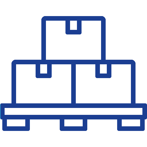 Ícono azul de vehículo de mensajería - Módulo de transporte courier