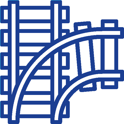 Ícono azul de tren - Módulo de transporte ferroviario